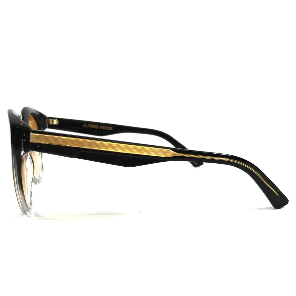 Alfred Kerbs Sunglasses ANDREA BK Black Cat Eye Frames w/ Gradient Orange Lenses